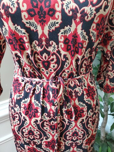 GNW Women's Multicolor Polyester V-Neck Long Sleeve Casual Knee Length Dress M - Bild 3 von 11