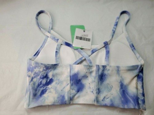 Forever 21 Damen S Sport Sport BH Top blau Batik Spaghettiträger gepolstert - Bild 2 von 6