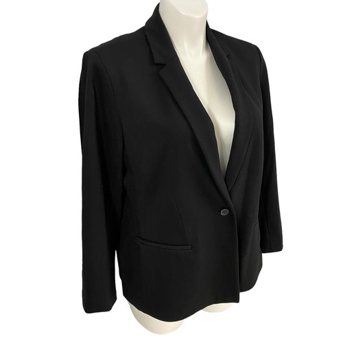 Old Navy Blazer Women XL Ponte Knit Black Basic Capsule Work Office Jacket - Picture 9 of 16
