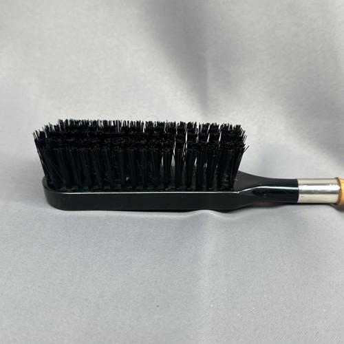 Vtg Equestrian Black Plastic Horse Head Shoe Brush w Gold Tone And Wood Accents - Picture 7 of 12