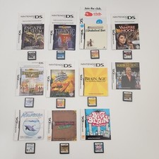 Lot Of 11 Nintendo DS Games & Manuals: Professor Layton, Titanic, Brain Age, Etc