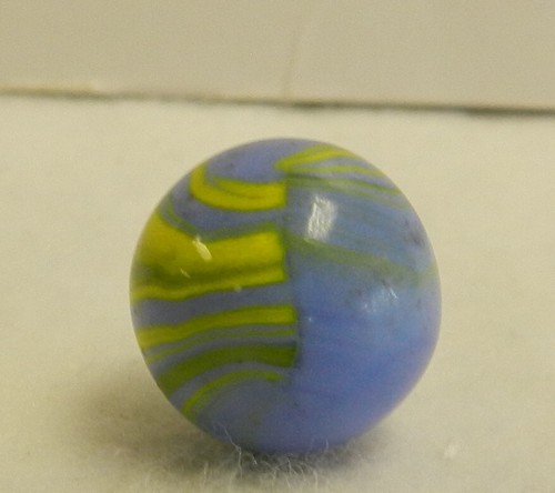 #19175m Electric Yellow Striped Opaque Christensen Agate Company Marble .58 In - Picture 9 of 12