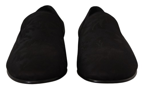 DOLCE & GABBANA Shoes Loafers Black Jacquard Slippers Flats EU40 / US7 RRP $800 - Picture 2 of 10