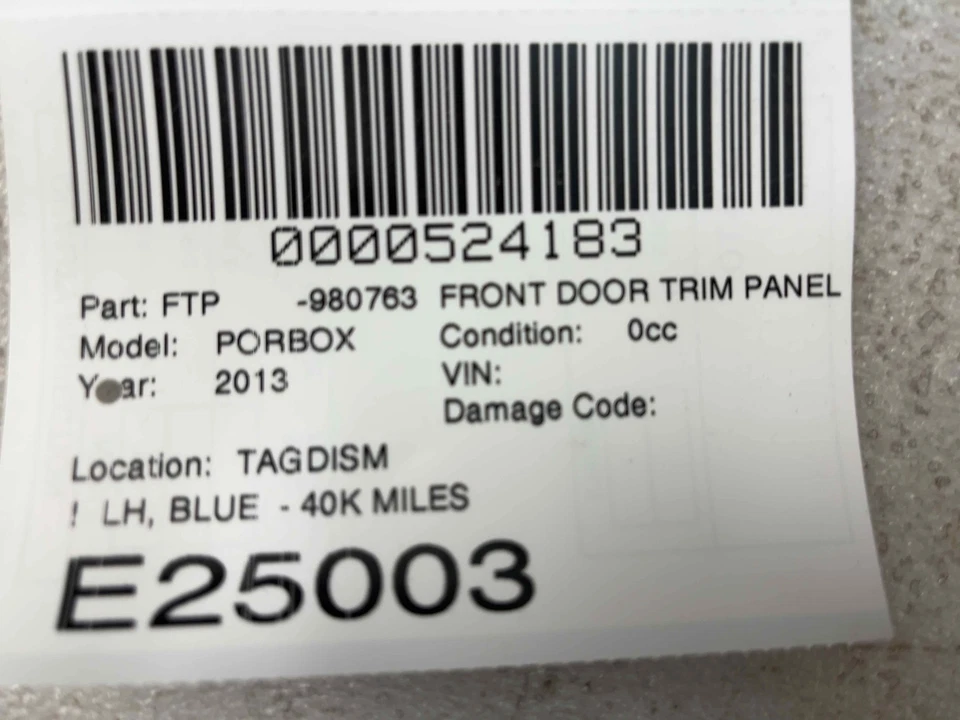 Panel de moldura de puerta delantera izquierda del lado del conductor Porsche Boxster 2013-2014 - OEM Foto 4 de 4