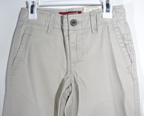 Arizona Jean Co Chino Shorts Boys 10 Adjustable Waist Cotton Stone Flat Front - Picture 2 of 8