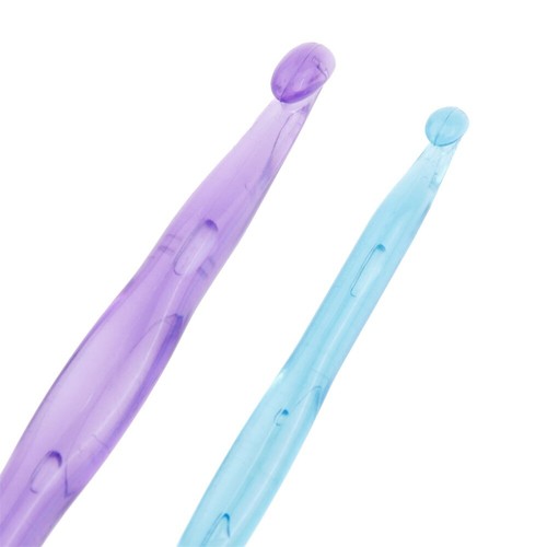 15cm Sweater Knitting Tool Transparent Plastic Candy Color Crochet Hooks 9Pcs - Imagen 10 de 12