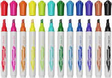 Dry Erase Markers, Chisel Tip, Assorted Colors, 12-Count Low-Odor Whiteboard Pen