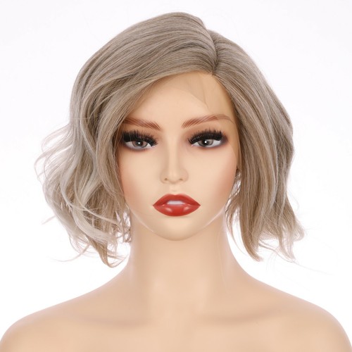 Onedor 10 Inch Side Part Lace Front Short Wavy Hair Bob Wigs for Women - Picture 29 of 60
