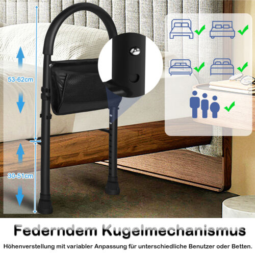 Bettgitter Aufstehhilfe Bettgriff Höhenverstellbar Bett Für Senioren mit Tasche - Bild 5 von 14