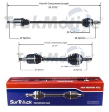 SurTrack Pair Set of 2 Front CV Axle Shafts For Honda Prelude Automatic 1992-96
