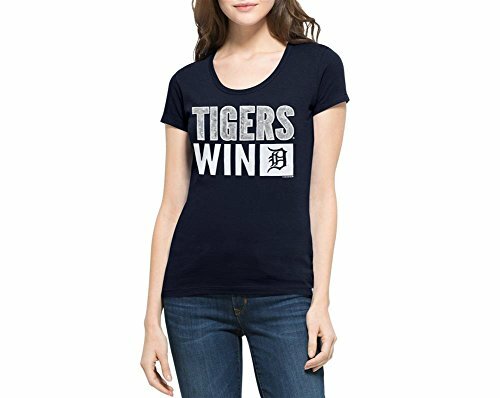 '47 MLB Detroit Tigers Women's Sparkle Scoop Neck Tee, Medium, Fall Navy - Picture 1 of 1