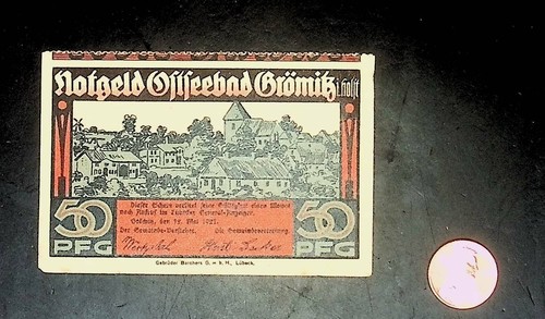 1921 Germany OSTSEEBAD 50  Phennig Banknote / Notgeld - Picture 2 of 2