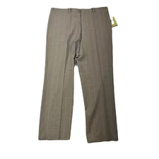 Perry Ellis Dress Pants Mens 36 x 30 Dark Beige Window Modern-Fit Resolution