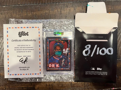 Topps Project 2020 - #137 DWIGHT GOODEN by Efdot White Artist AUTO #008/100