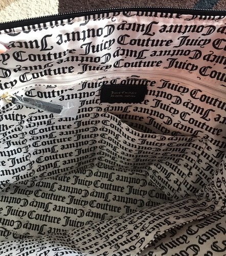 Juicy Couture Gothic Logo rosa schwarz quilty Pleasure Weekender Seesack Tragetasche Neu mit Etikett - Bild 7 von 9