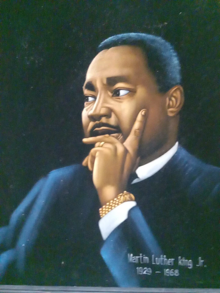 Martin Luther King Jr. Portrait Velvet Painting Framed Wall Art - Image 2 of 3