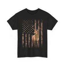 Deer Hunting Whitetails Shirt, Deer Hunting American Flag Camouflage T-shirt