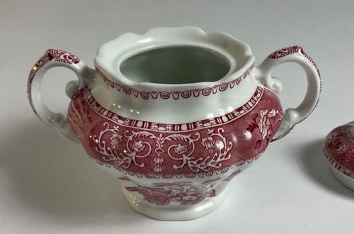 Spode Pink Camilla Sugar Bowl - Made In England C1883A - Red / Pink And White - Picture 6 of 20