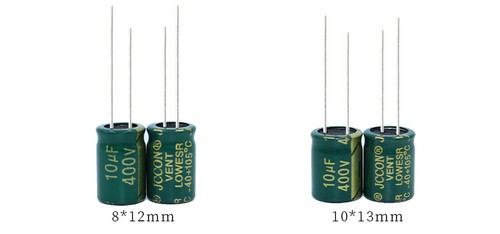 10pcs 400v10uf Aluminum electrolytic capacitor Power adapter inverter 8x12mm - Picture 3 of 5