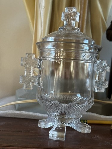 Fantastic Antique 1879 LaBelle Glass EAPG Queen Anne Bearded Man Sugar Bowl - Picture 9 of 21