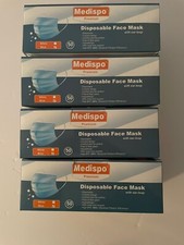 Medispo Disposable 3-Layer Face Mask Box -  4 Boxes. 200 Units