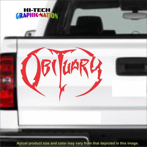 OBITUARY LOGO Sticker Vinyl Decal Car Truck Fun Obituary Band Logo - Picture 4 of 4