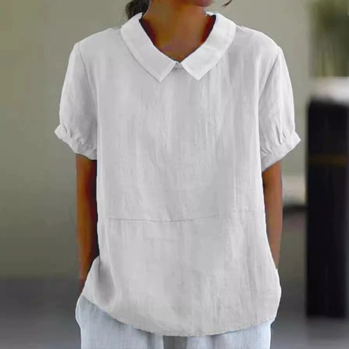Womens Summer Short Sleeve Tee Casual Loose Shirts Cotton Tops Blouse Size 6-16 - Picture 5 of 20