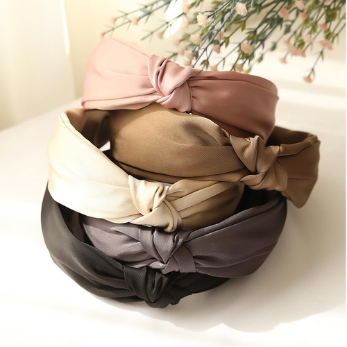 5 Pack Wide Satin Knotted Headband for Women Girls’s Cute Hair Band Hair Styl... - Picture 4 of 6
