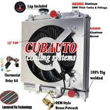 4 ROWS RADIATOR SHROUD FAN KITS FOR 92-00 97 HONDA CIVIC EG EK DEL SOL INTEGRA