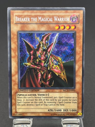 LP/NM - Breaker The Magical Warrior MC2-EN002 TCG Yu-Gi-Oh! Secret Rare Limited - Picture 1 of 6