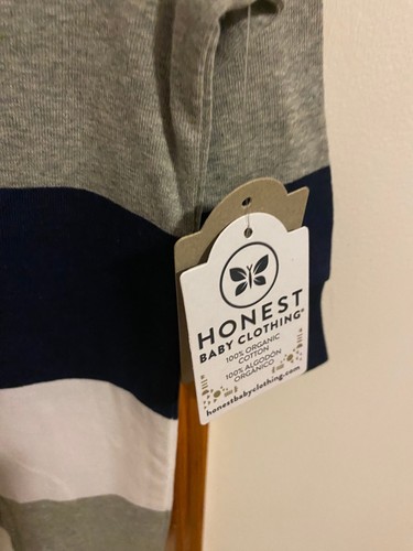 NEW SIZE 6-9 MONTH HONEST BABY BOY ORGANIC COTTON SLEEP & PLAY ONE PIECE - Picture 4 of 7