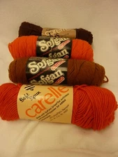 VTG ASSORTED SOFT SPUN YARN, LOT OF 4 SOFGAN BY TALON AMERICAN, CARON, CARELLE