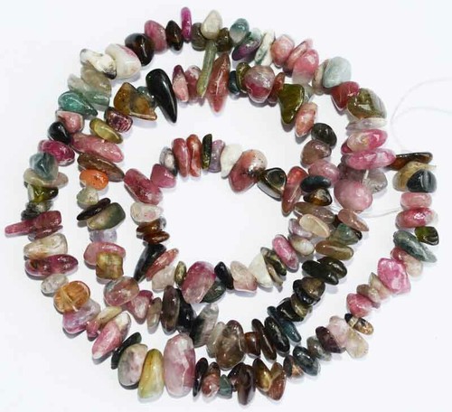 16" Beads Nugget 3x6-4x10mm Natural Rock Crystal Tourmaline Aquamarine Rhodocros - Picture 26 of 35