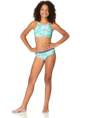 JUSTICE Tankini Swimsuit Bikini Swim Size 6 - 18 Girls Mint Blue Tie Dye 2  Piece | eBay