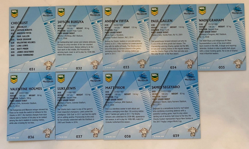 2018 NRL TRADERS: 9x SHARKS CARDS - Picture 2 of 2
