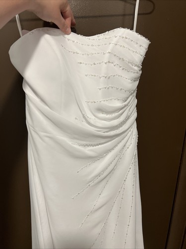 Size 10 Romantic Gowns Bridal Wedding Dress Short Sleeveless Strapless - Picture 3 of 7