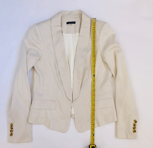TOMMY HILFIGER Women's Pinstriped No button Lined Cotton Blazer Size 8 - Picture 6 of 6