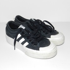 Adidas Original Nizza Low Canvas Trainers UK7/US8.5/EU40.2/3 FV5321 Black/White