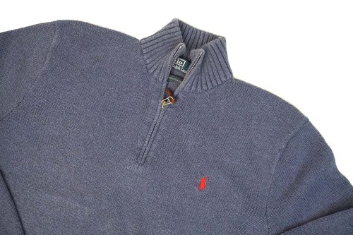 Vintage Strick Polo Ralph Lauren Blau Retro Gr. XL - Bild 3 von 3
