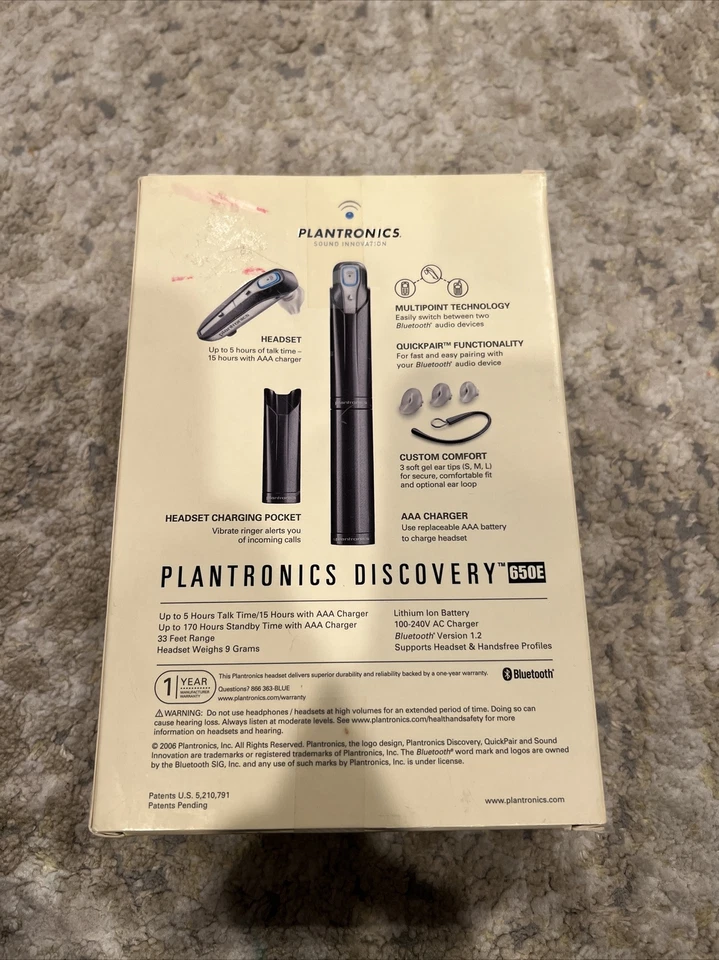 Plantronics Discovery 650 Wireless Earbud Headset New Sealed From 2006 - Image 4 of 4