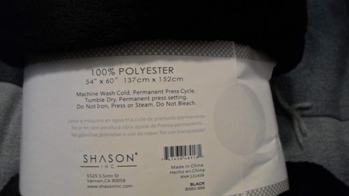 Shason 1,5 YARDS 54x60 VORGESCHNITTENER FLIESSTOFF 100 % POLYESTER SCHWARZ - Bild 2 von 2