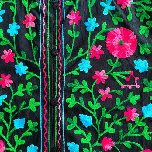 Floral Jacket Embroidered Shirt Womens XL Spring Summer Lightweight CottageCore - 第 5/9 張圖片