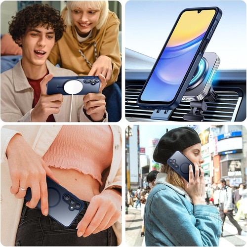 For Samsung Galaxy A15 5G Phone Case Magsafe Crystal Cover with Screen Protector - Picture 26 of 42