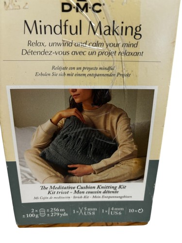 DMC Knitting Kit Mindful Making - The Meditative Cushion - Brand New - Picture 2 of 9