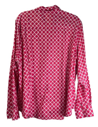 Ruby Red Shirt Women’s 24W 100% Cotton Button Up Blouse - Picture 2 of 7
