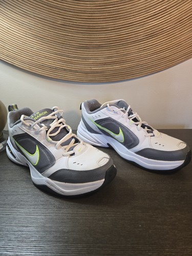 Pre Owned Nike Air Monarchs "DAD SHOES" Size 11 White W/ Neon Trim Dadcore  - Picture 1 of 6