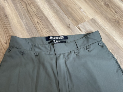 JACQUEMUS LE GADJO Men's Shorts Size 50 / US 40 100% Wool Olive Green Color - Picture 9 of 17