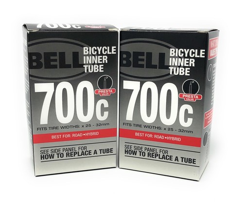 Bicycle Inner Tube Bell 700c Width 25-32mm Road Hybrid, Presta Valve Lot of 2
