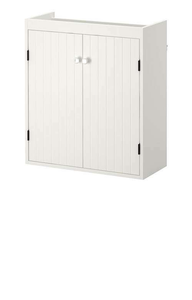 Nuovo Silveran Lavabo Armadietto W 2 Porte Bianco 60 X 25 X 68
