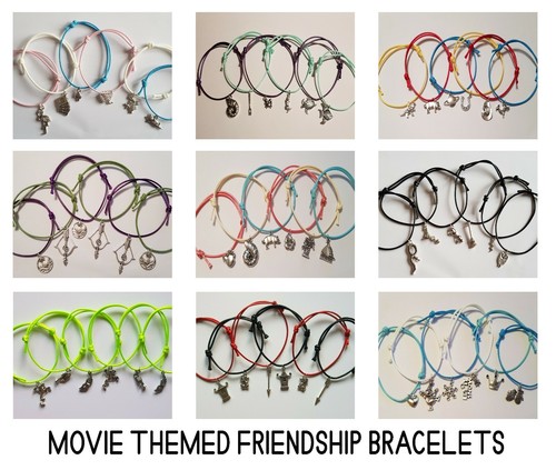 6 or 12 Kids Movie Inspired Birthday Party Friendship Bracelets Loot Bag Filler - Picture 1 of 24
